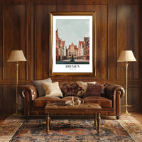 Bremen Urban Scene Modern Travel Poster PosterGoat