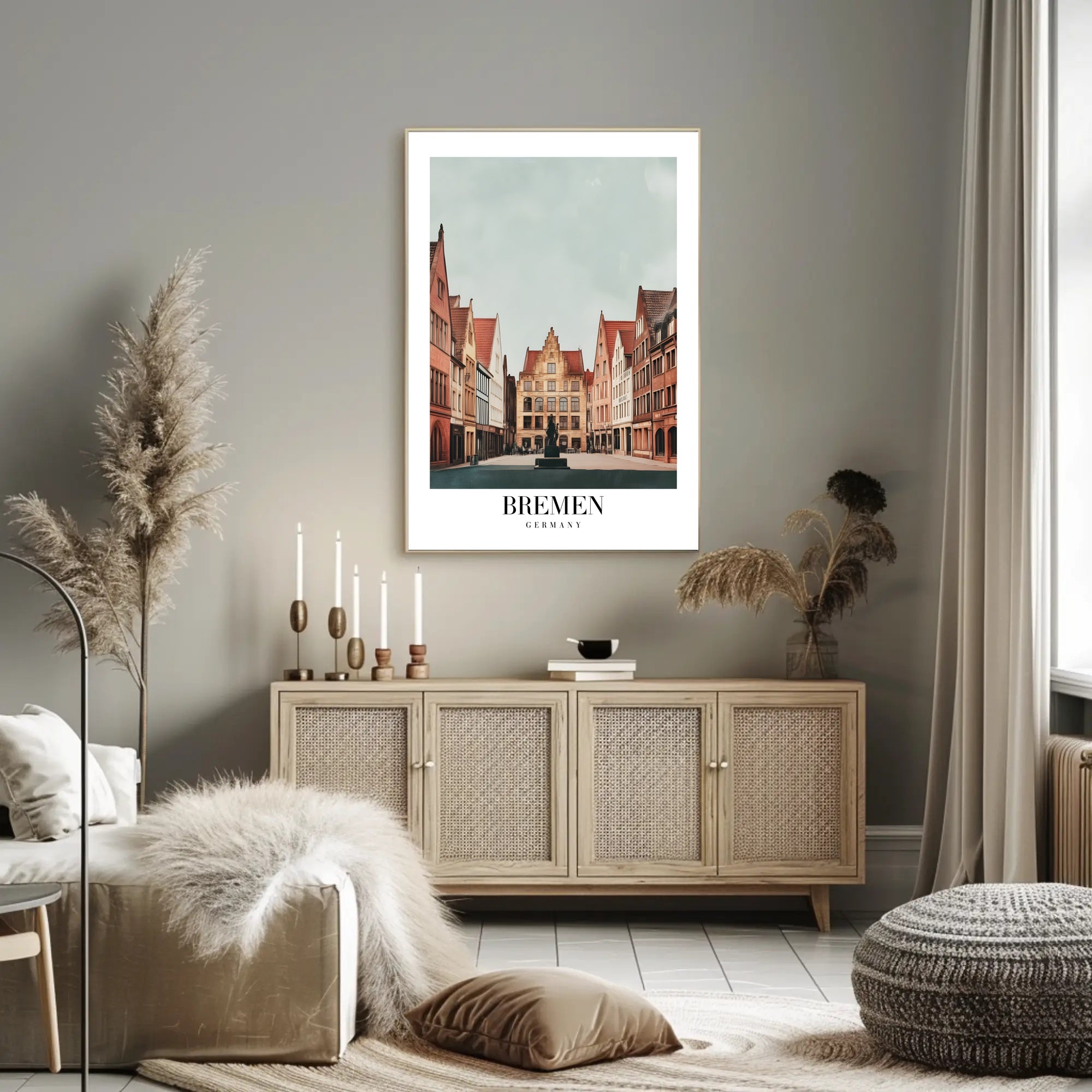 Bremen Urban Scene Modern Travel Poster PosterGoat