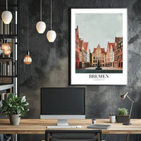 Bremen Urban Scene Modern Travel Poster PosterGoat