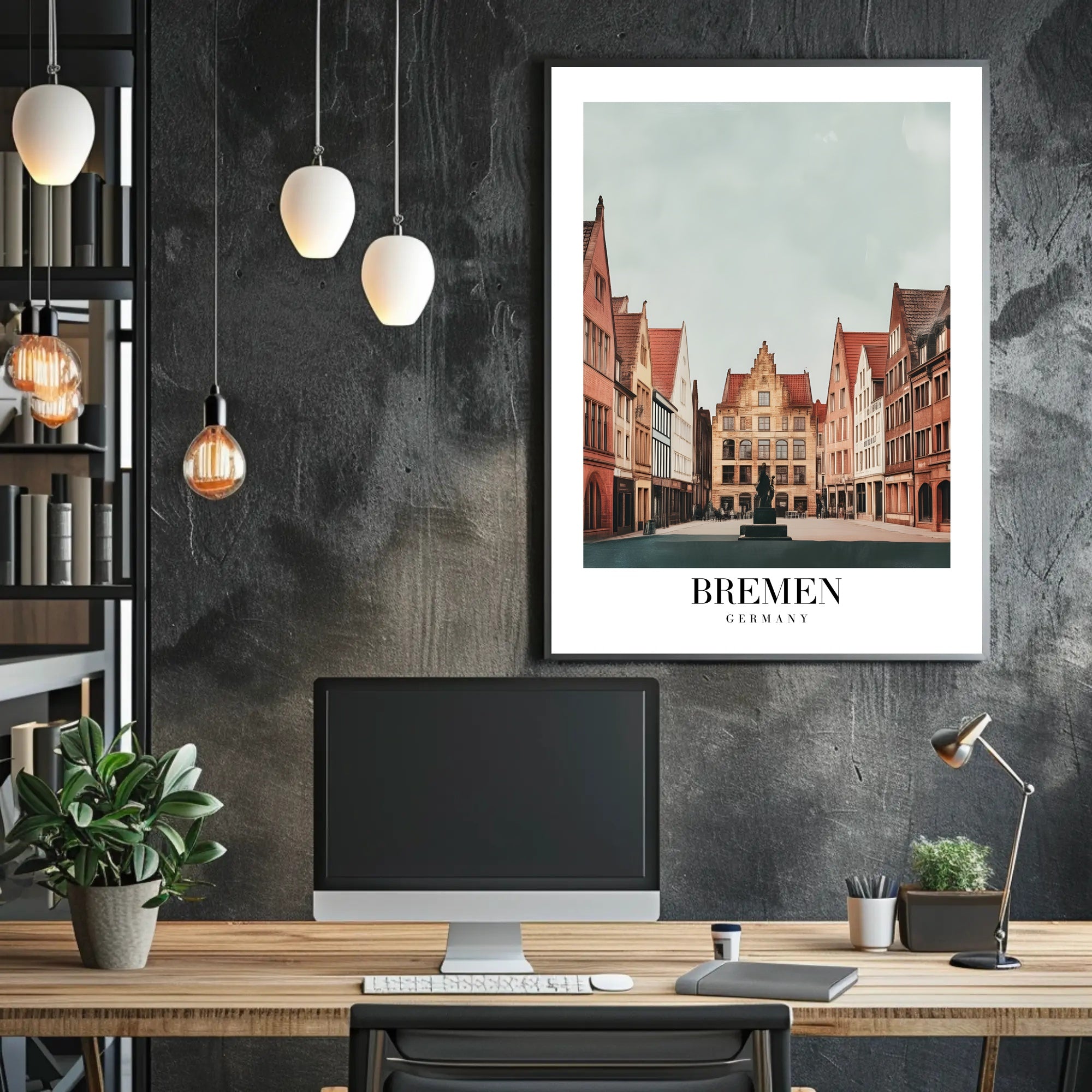 Bremen Urban Scene Modern Travel Poster PosterGoat