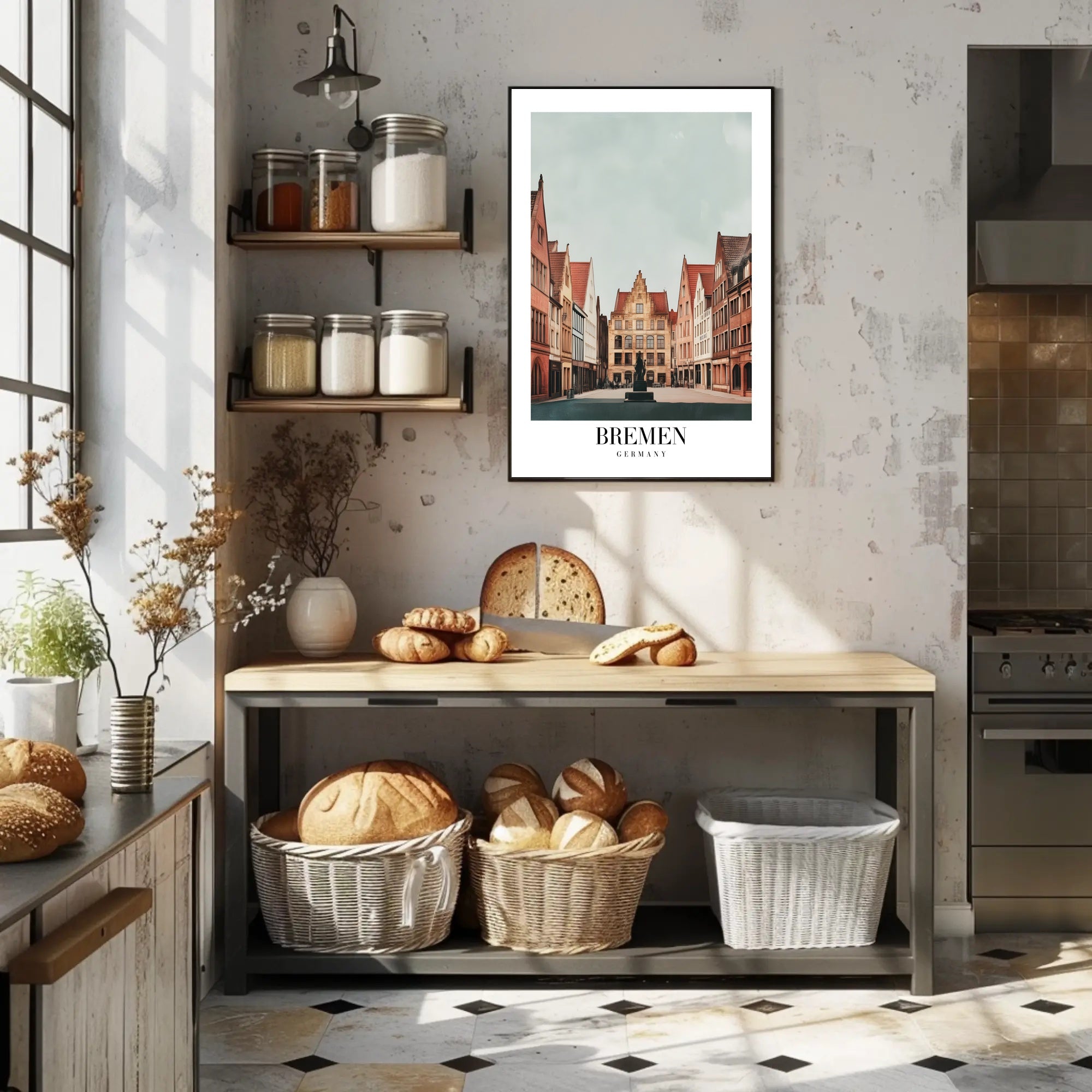 Bremen Urban Scene Modern Travel Poster PosterGoat