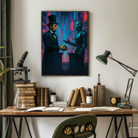 Bridge of Eras: Past Meets Future Sci-Fi Poster PosterGoat