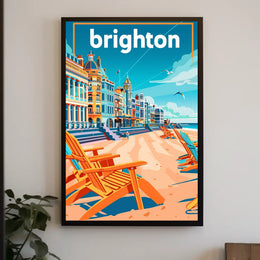 Brighton Seaside Retro Travel Poster PosterGoat