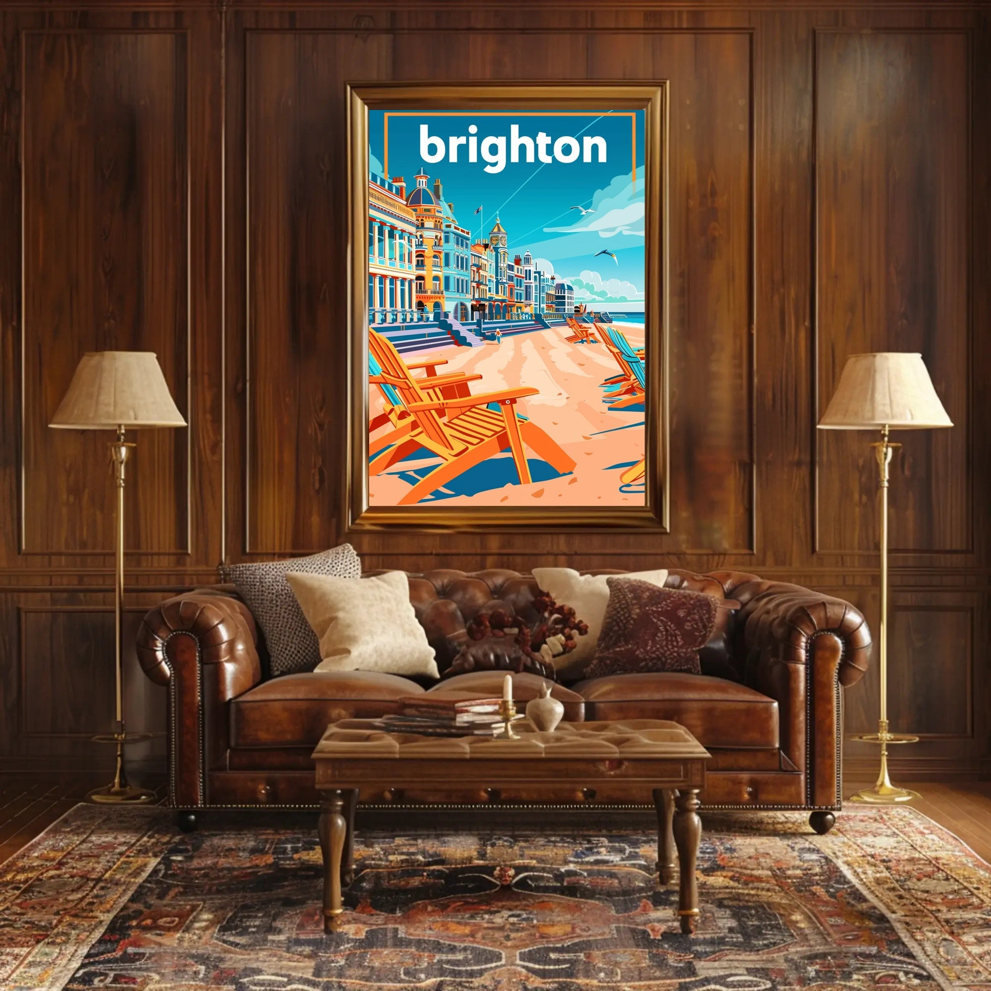 Brighton Seaside Retro Travel Poster PosterGoat