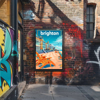 Brighton Seaside Retro Travel Poster PosterGoat