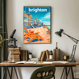 Brighton Seaside Retro Travel Poster PosterGoat
