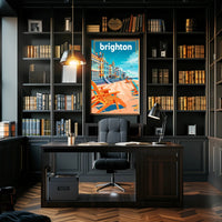 Brighton Seaside Retro Travel Poster PosterGoat
