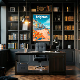 Brighton Seaside Retro Travel Poster PosterGoat