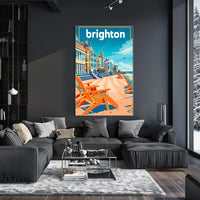 Brighton Seaside Retro Travel Poster PosterGoat