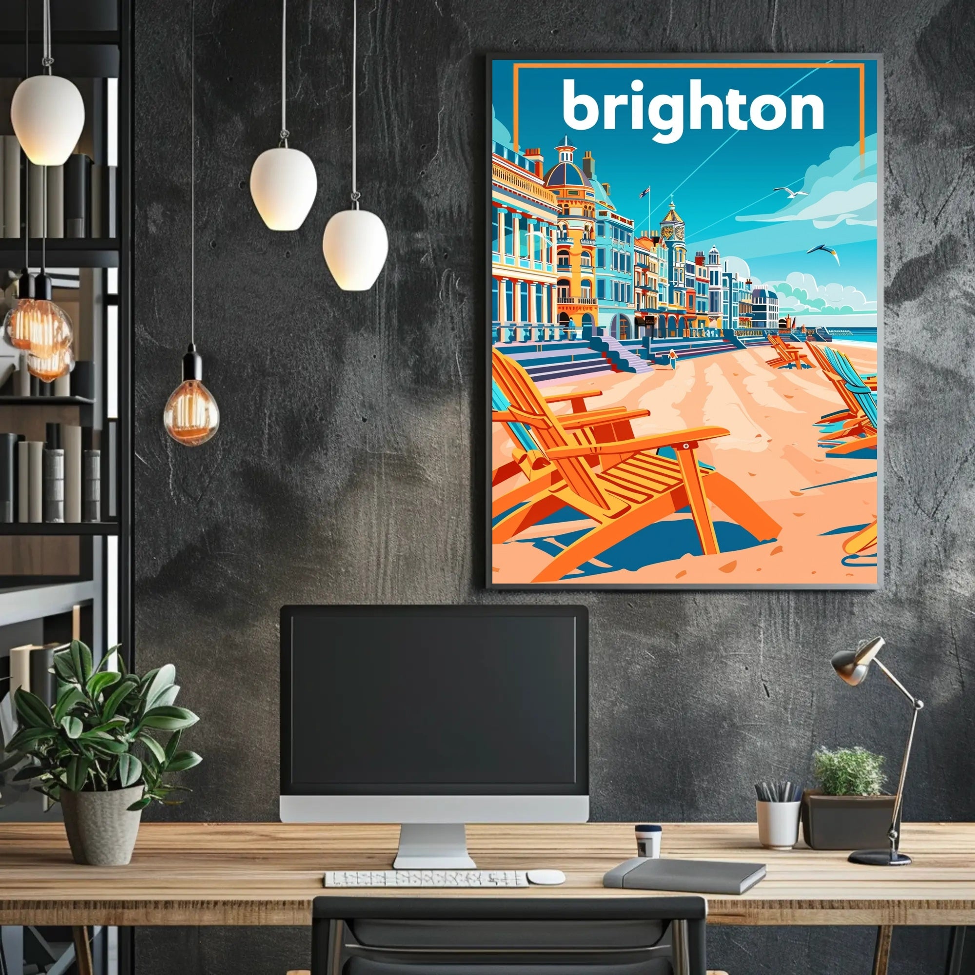 Brighton Seaside Retro Travel Poster PosterGoat