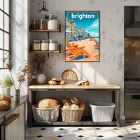 Brighton Seaside Retro Travel Poster PosterGoat