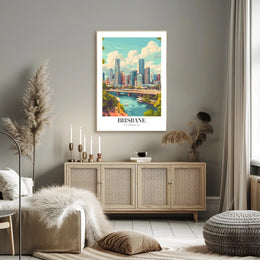 Brisbane Skyline Serenity Urban or Cityscape Poster PosterGoat