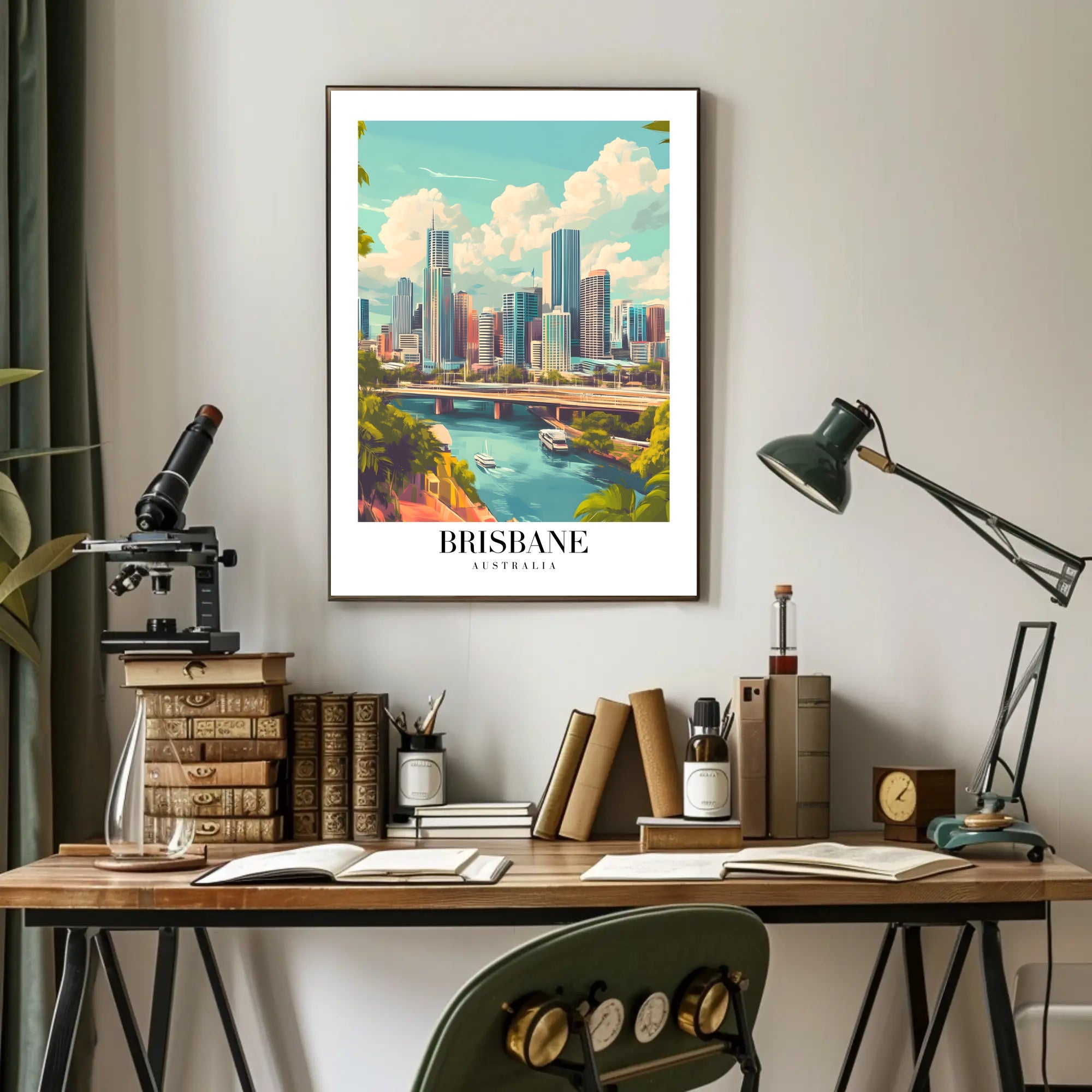 Brisbane Skyline Serenity Urban or Cityscape Poster PosterGoat