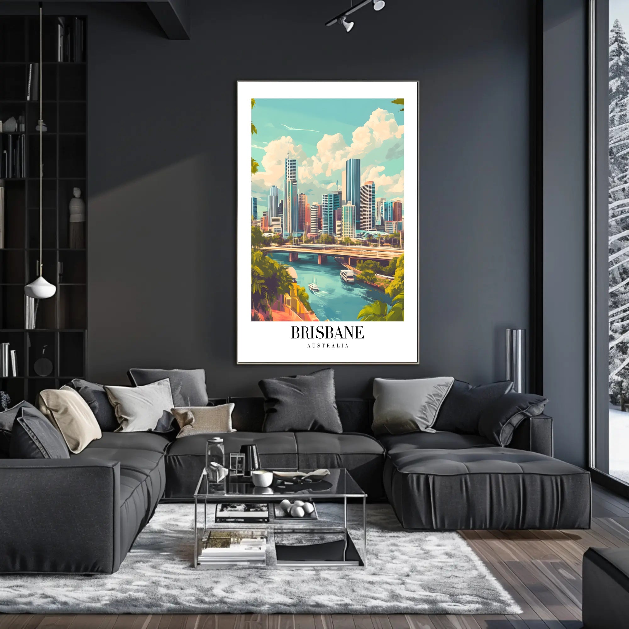 Brisbane Skyline Serenity Urban or Cityscape Poster PosterGoat