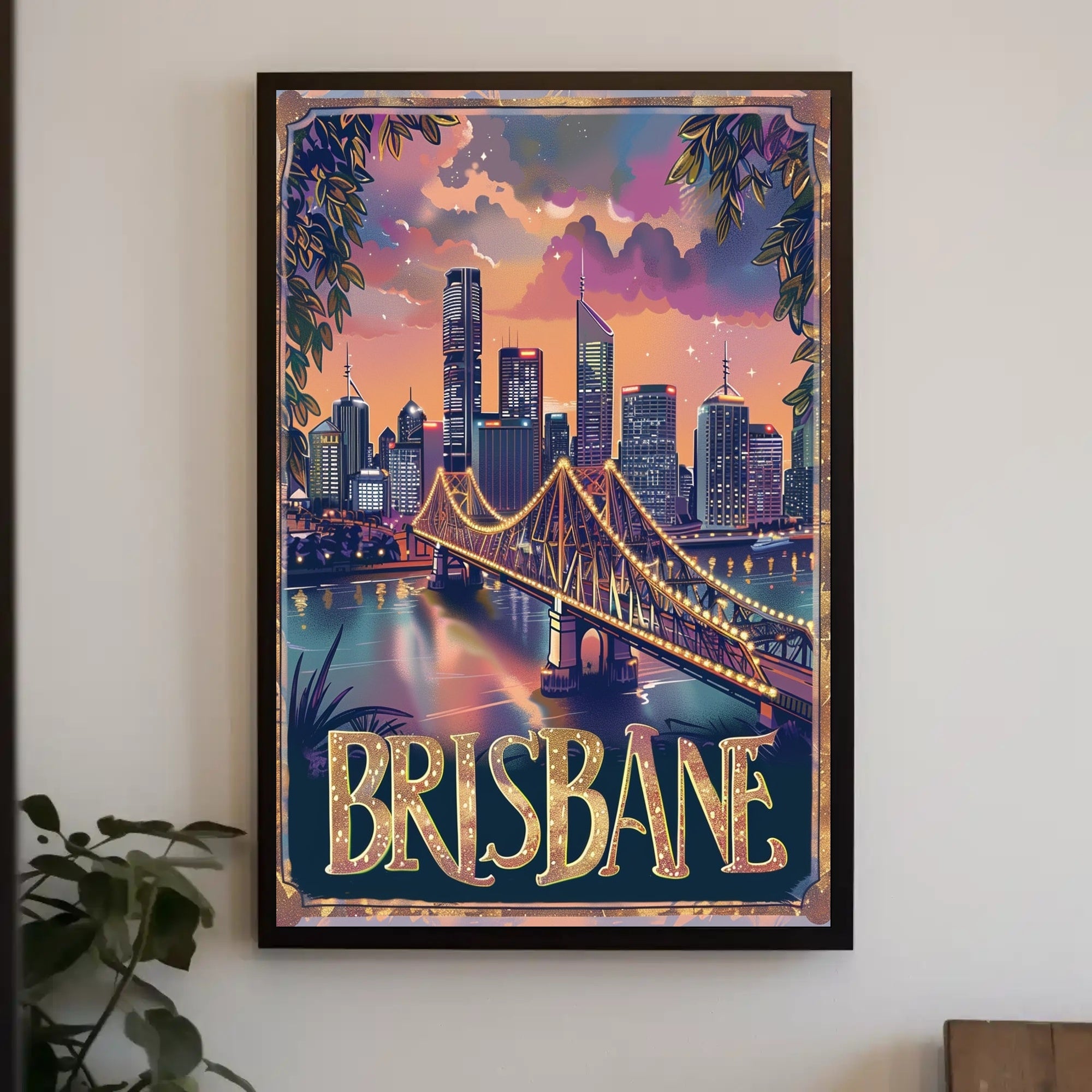 Brisbane Skyline Twilight Adventure Urban or Cityscape Poster PosterGoat