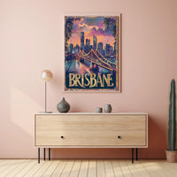 Brisbane Skyline Twilight Adventure Urban or Cityscape Poster PosterGoat