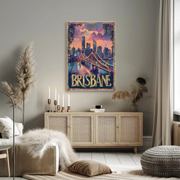 Brisbane Skyline Twilight Adventure Urban or Cityscape Poster PosterGoat