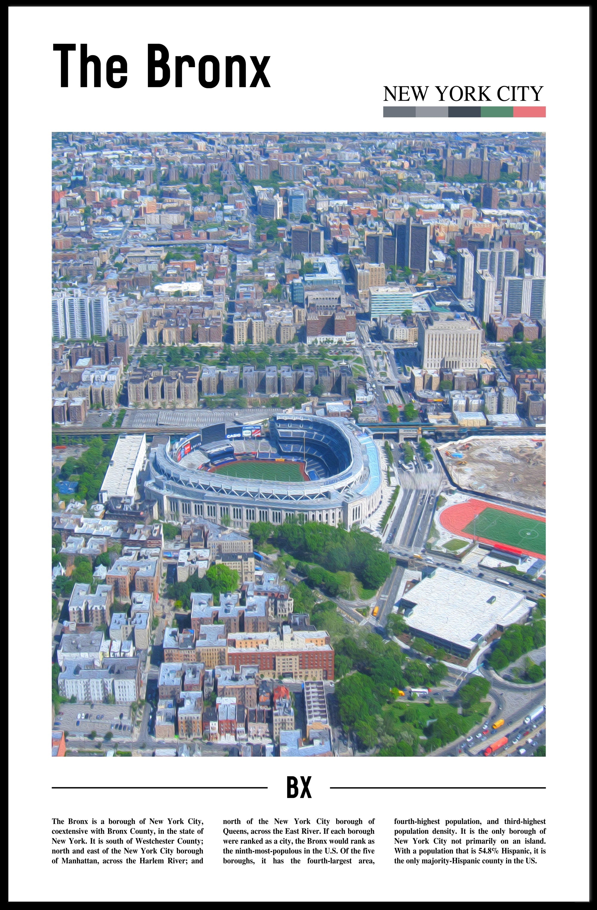 Bronx Aerial Yankee Stadium Sports Poster PosterGoat
