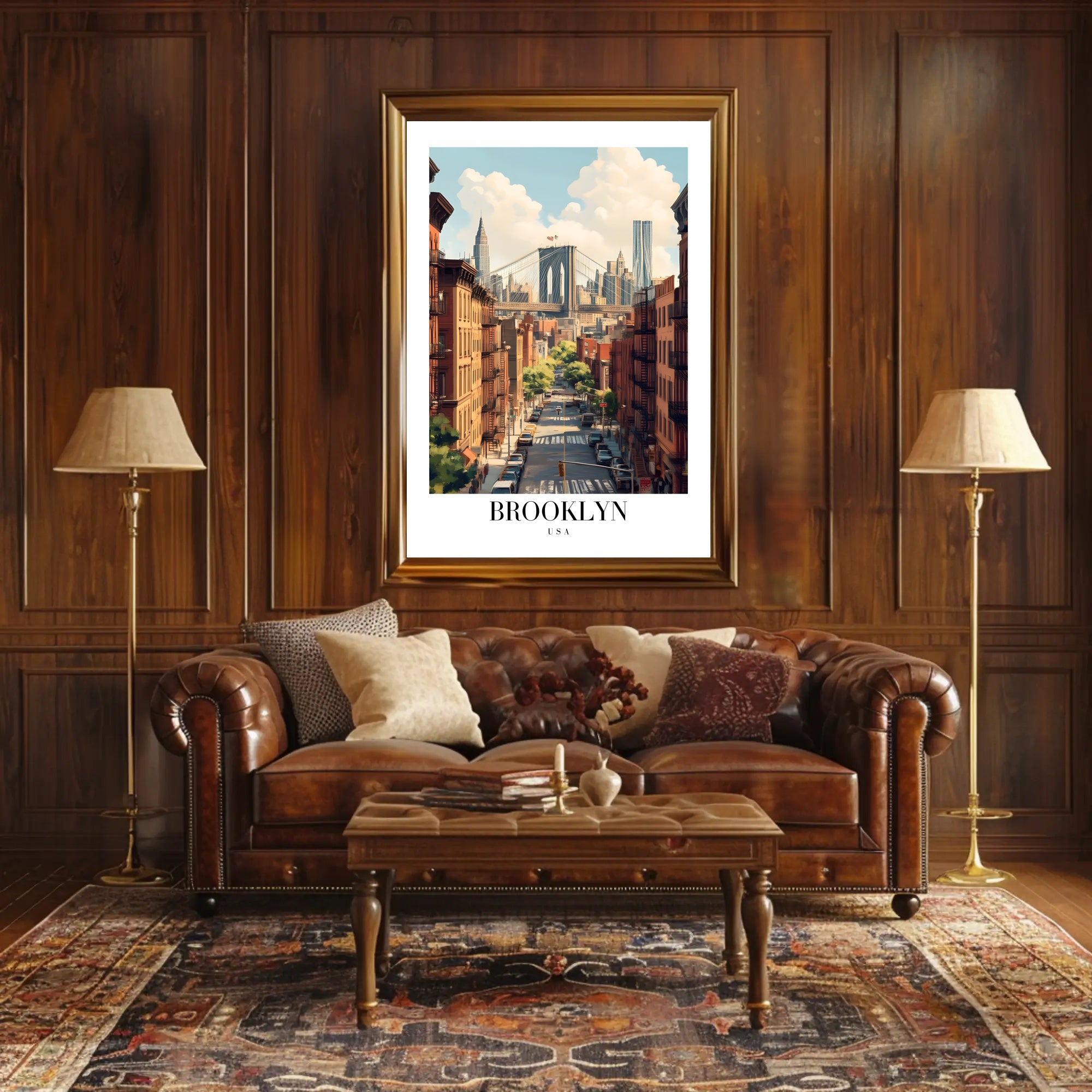 Brooklyn Bridge Cityscape View Urban or Cityscape Poster PosterGoat