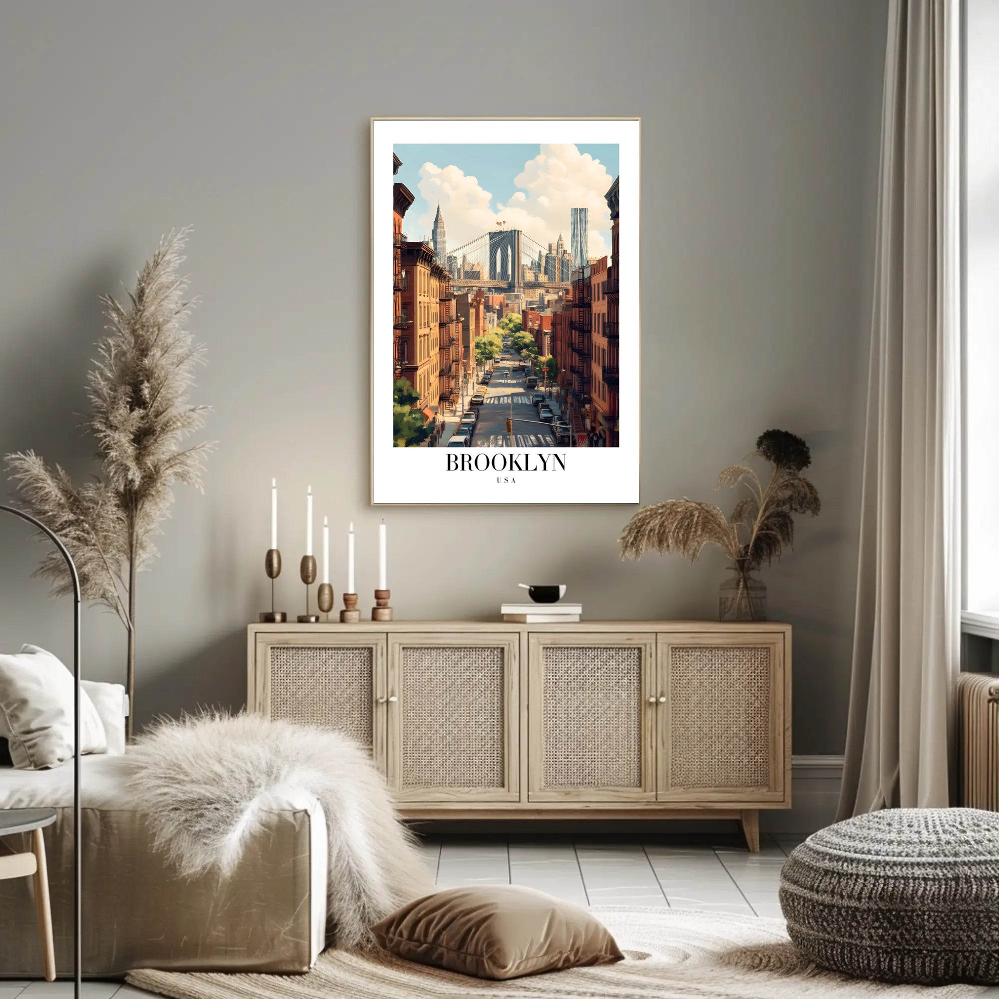 Brooklyn Bridge Cityscape View Urban or Cityscape Poster PosterGoat