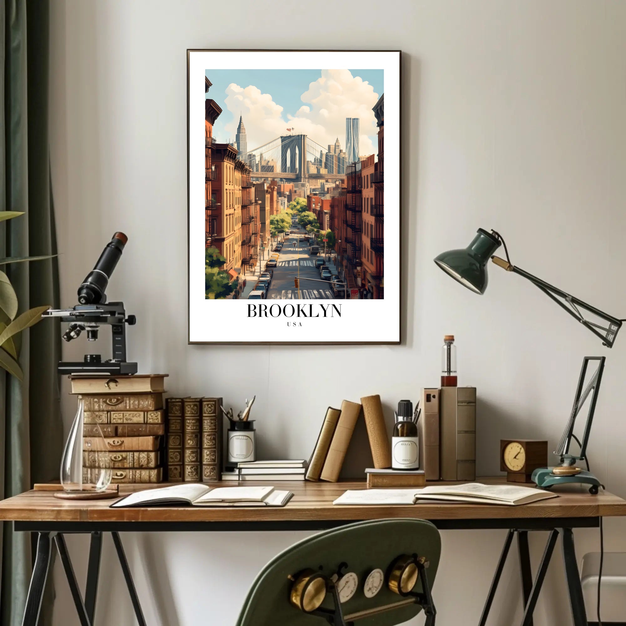 Brooklyn Bridge Cityscape View Urban or Cityscape Poster PosterGoat