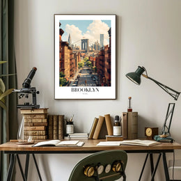 Brooklyn Bridge Cityscape View Urban or Cityscape Poster PosterGoat