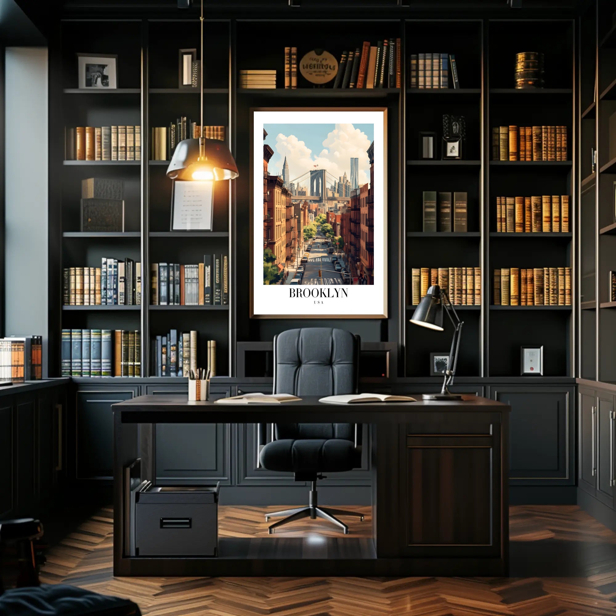 Brooklyn Bridge Cityscape View Urban or Cityscape Poster PosterGoat