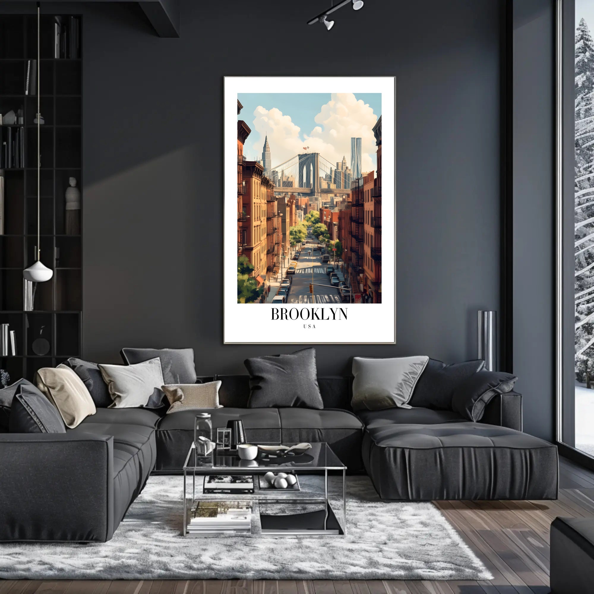 Brooklyn Bridge Cityscape View Urban or Cityscape Poster PosterGoat