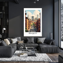 Brooklyn Bridge Cityscape View Urban or Cityscape Poster PosterGoat