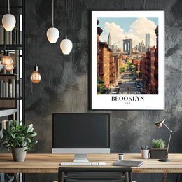 Brooklyn Bridge Cityscape View Urban or Cityscape Poster PosterGoat