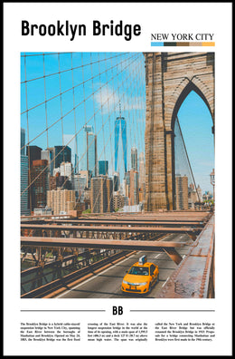 Brooklyn Bridge Modern Cityscape Urban Travel Poster PosterGoat