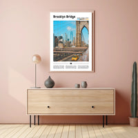 Brooklyn Bridge Modern Cityscape Urban Travel Poster PosterGoat