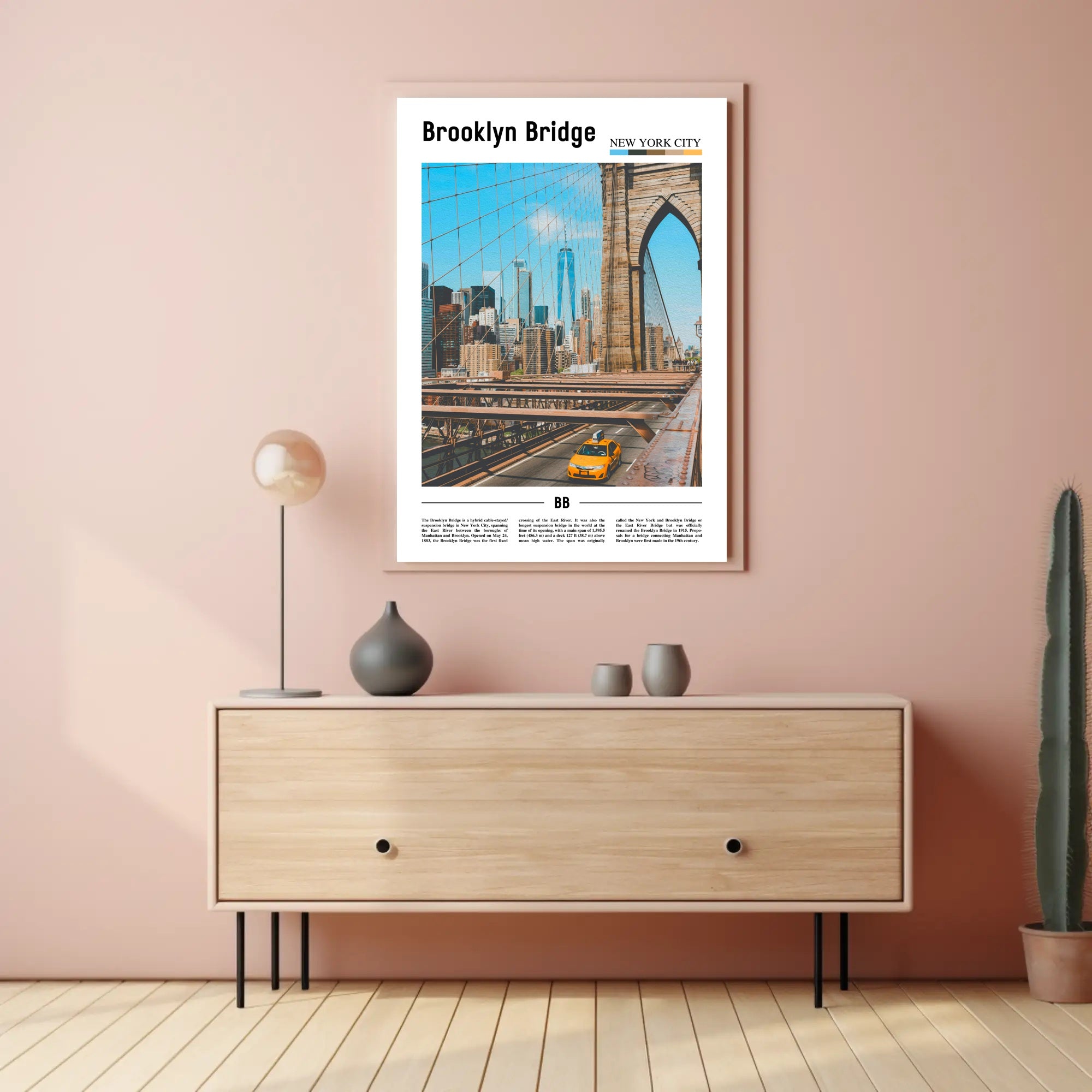 Brooklyn Bridge Modern Cityscape Urban Travel Poster PosterGoat