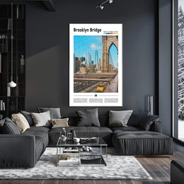 Brooklyn Bridge Modern Cityscape Urban Travel Poster PosterGoat