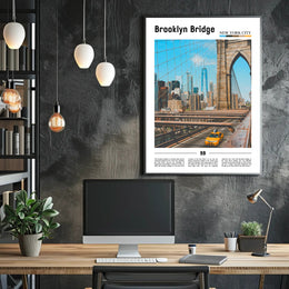 Brooklyn Bridge Modern Cityscape Urban Travel Poster PosterGoat