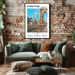 Brooklyn Bridge Modern Cityscape Urban Travel Poster PosterGoat