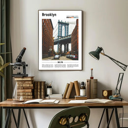 Brooklyn Dumbo Manhattan Bridge Travel Poster PosterGoat