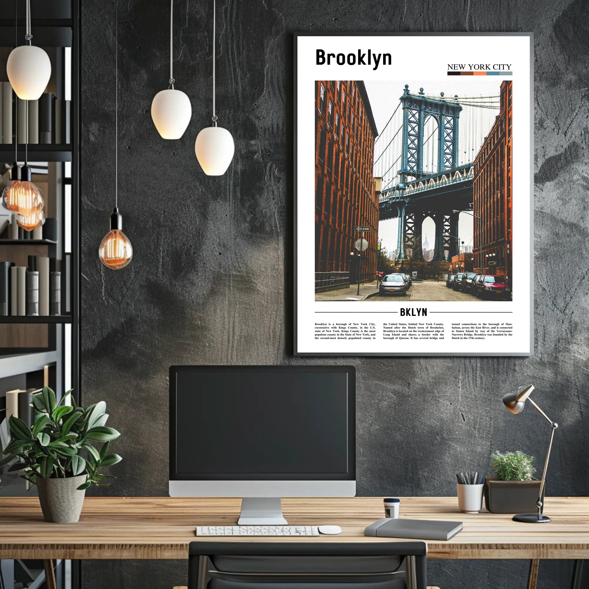 Brooklyn Dumbo Manhattan Bridge Travel Poster PosterGoat