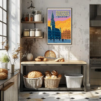 Brussels Grand Place Vintage Travel Poster PosterGoat