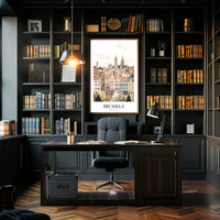 Brussels Rooftops Vintage European Architecture Urban or Cityscape Poster PosterGoat