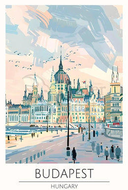 Budapest Architectural Skyline Travel Poster PosterGoat