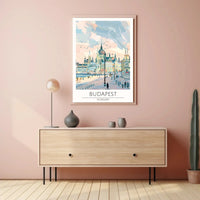 Budapest Architectural Skyline Travel Poster PosterGoat