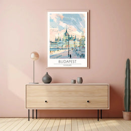 Budapest Architectural Skyline Travel Poster PosterGoat