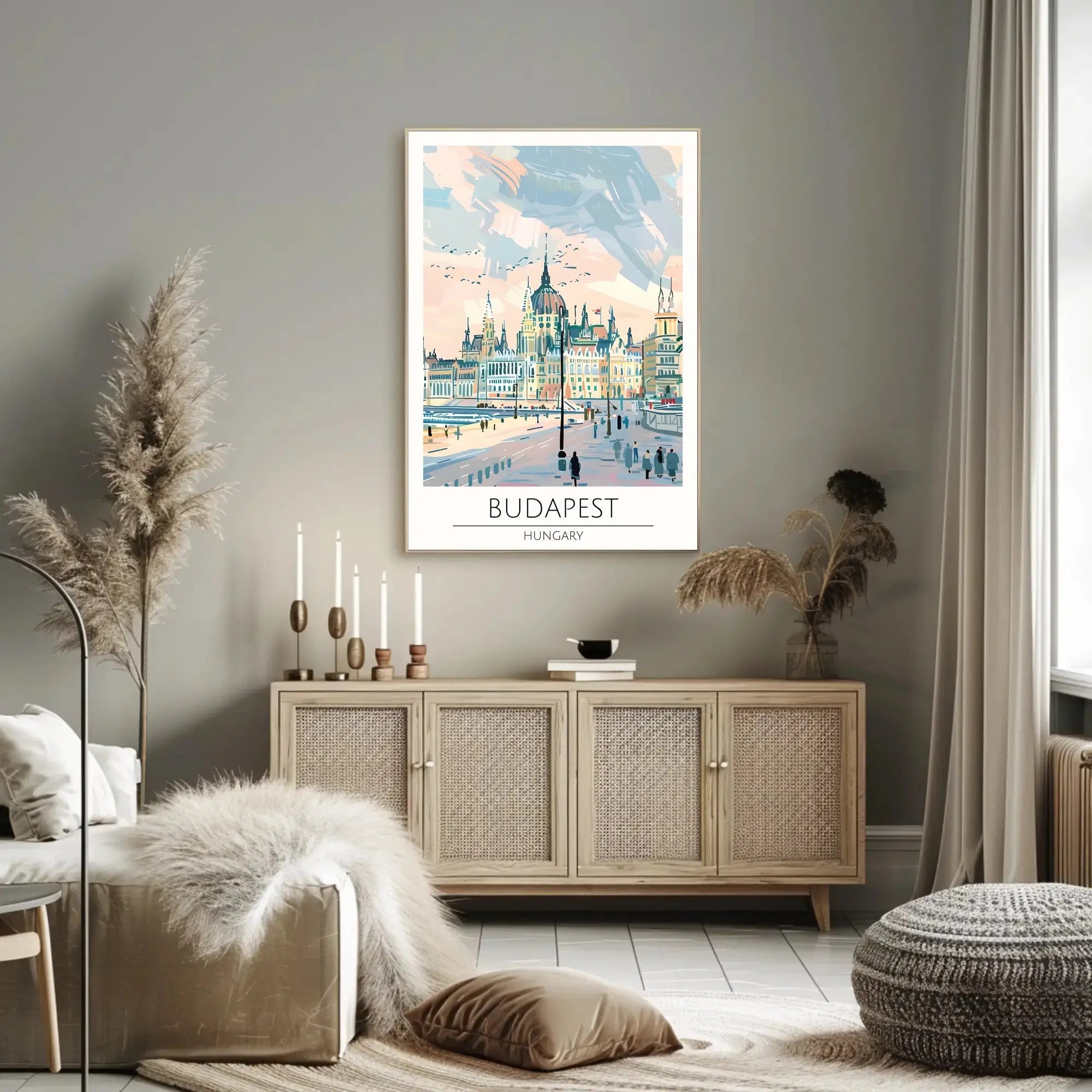 Budapest Architectural Skyline Travel Poster PosterGoat