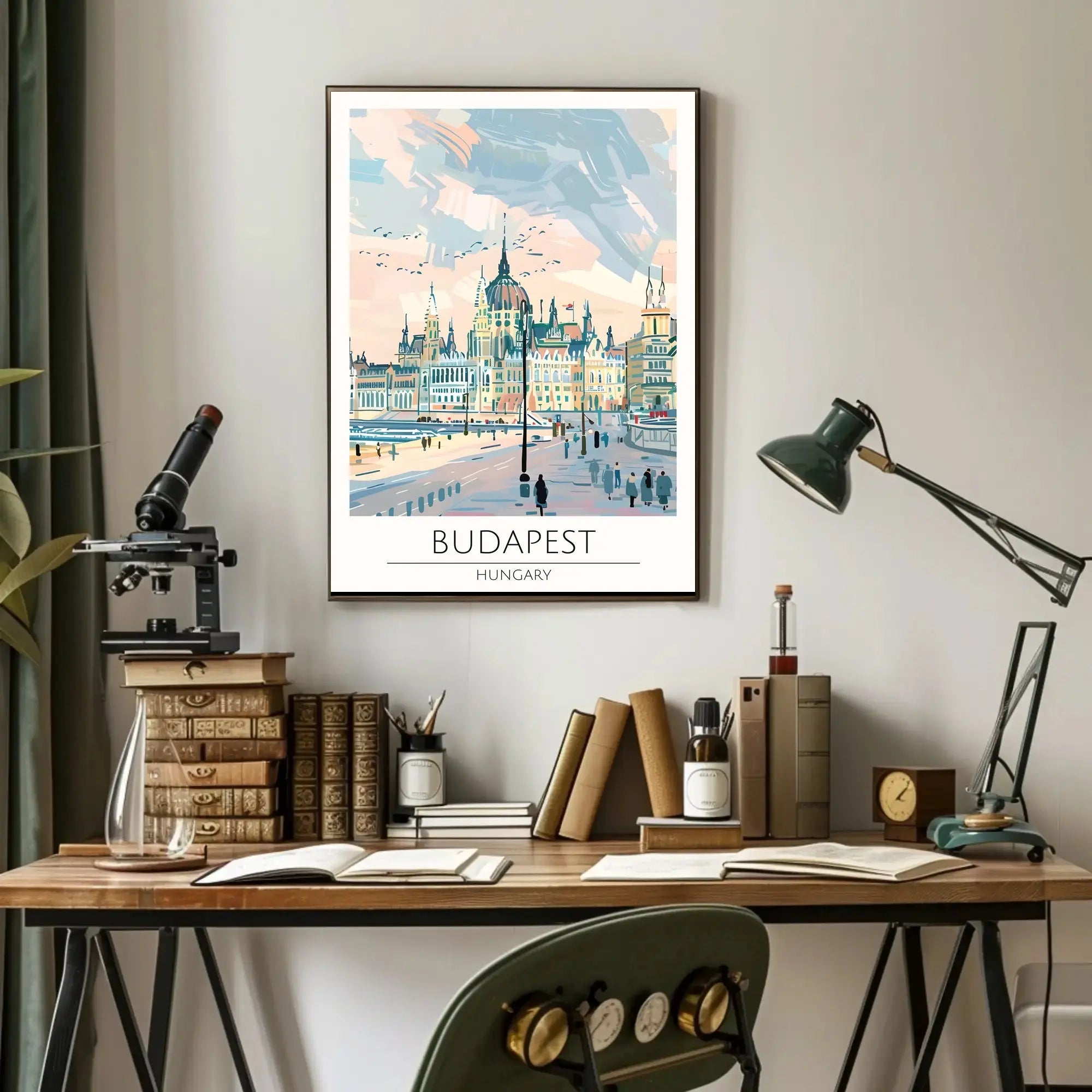 Budapest Architectural Skyline Travel Poster PosterGoat