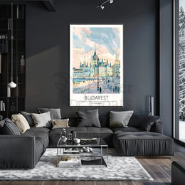 Budapest Architectural Skyline Travel Poster PosterGoat