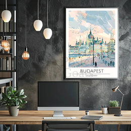 Budapest Architectural Skyline Travel Poster PosterGoat