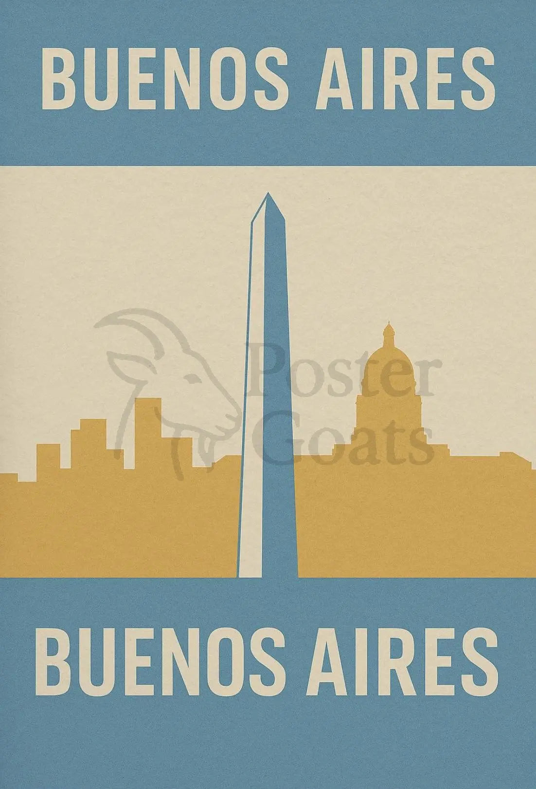 Buenos Aires Iconic Landmarks Retro Travel Poster PosterGoat