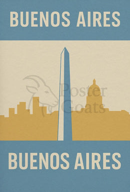 Buenos Aires Iconic Landmarks Retro Travel Poster PosterGoat