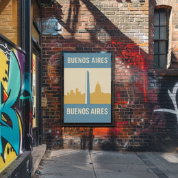 Buenos Aires Iconic Landmarks Retro Travel Poster PosterGoat